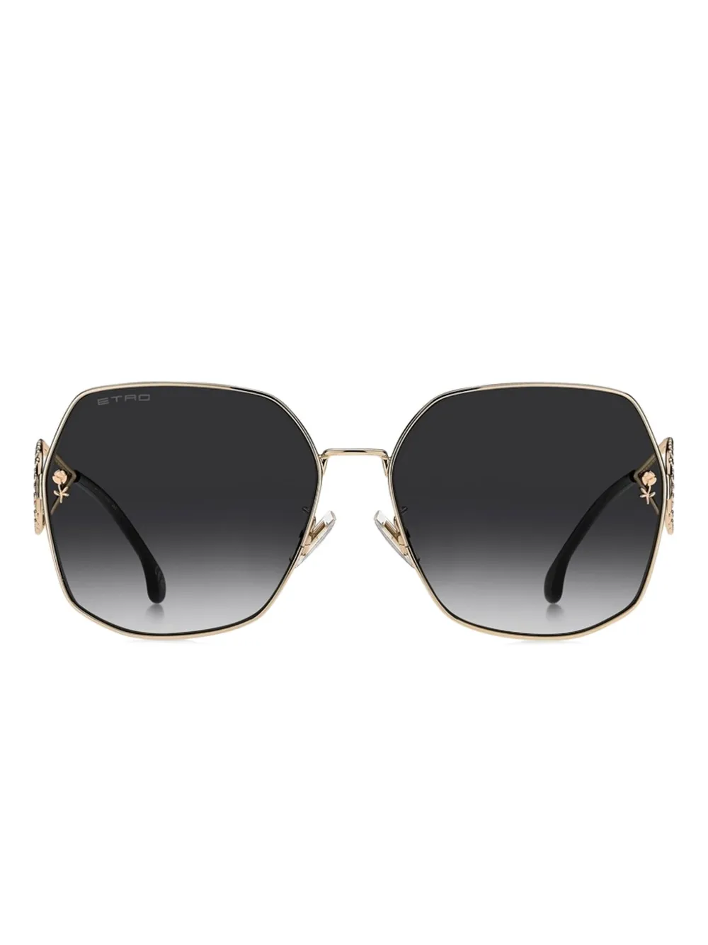 Etro Geometric Embellished Sunglasses In Black