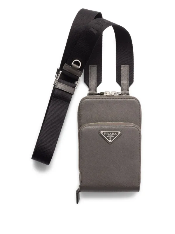 Prada ジップ スマホポーチ | グレー | FARFETCH JP