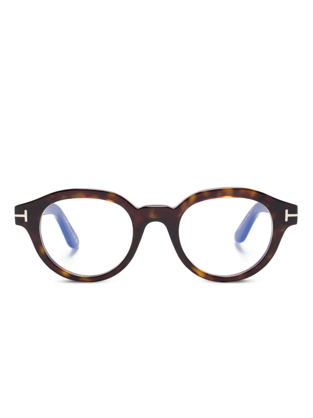 TOM FORD Eyewear ラウンド眼鏡フレーム - ブラウン TOM FORD Eyewear ラウンド眼鏡フレーム - ブラウン