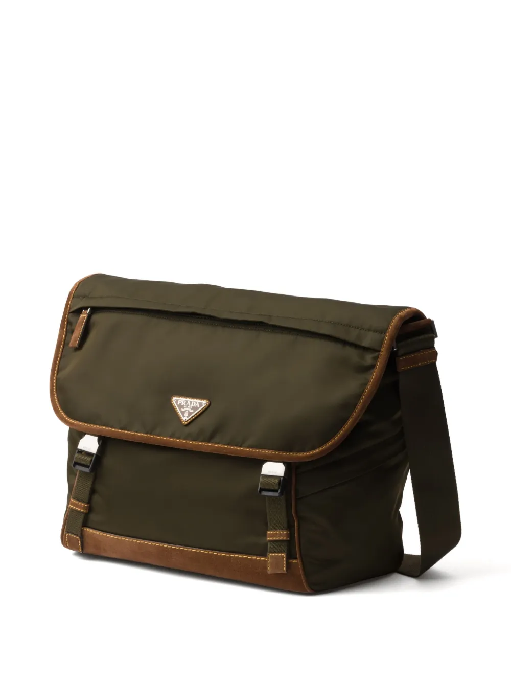 Prada Grote messengertas met logo Groen