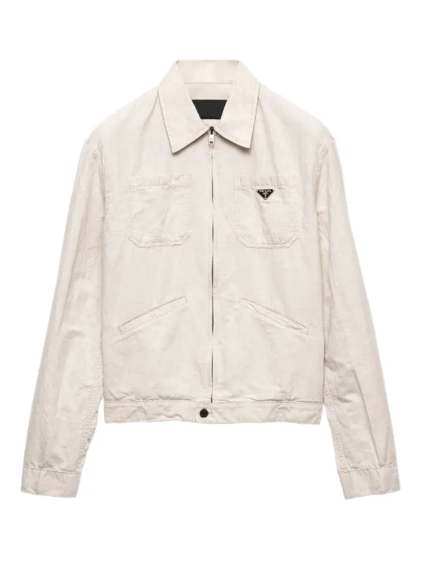 Prada シャンブレー シャツジャケット | ニュートラル | FARFETCH JP