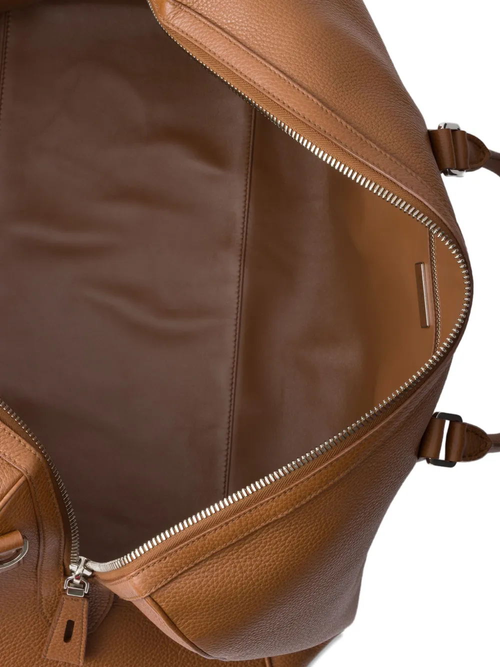 Prada Leren duffeltas met textuur Bruin