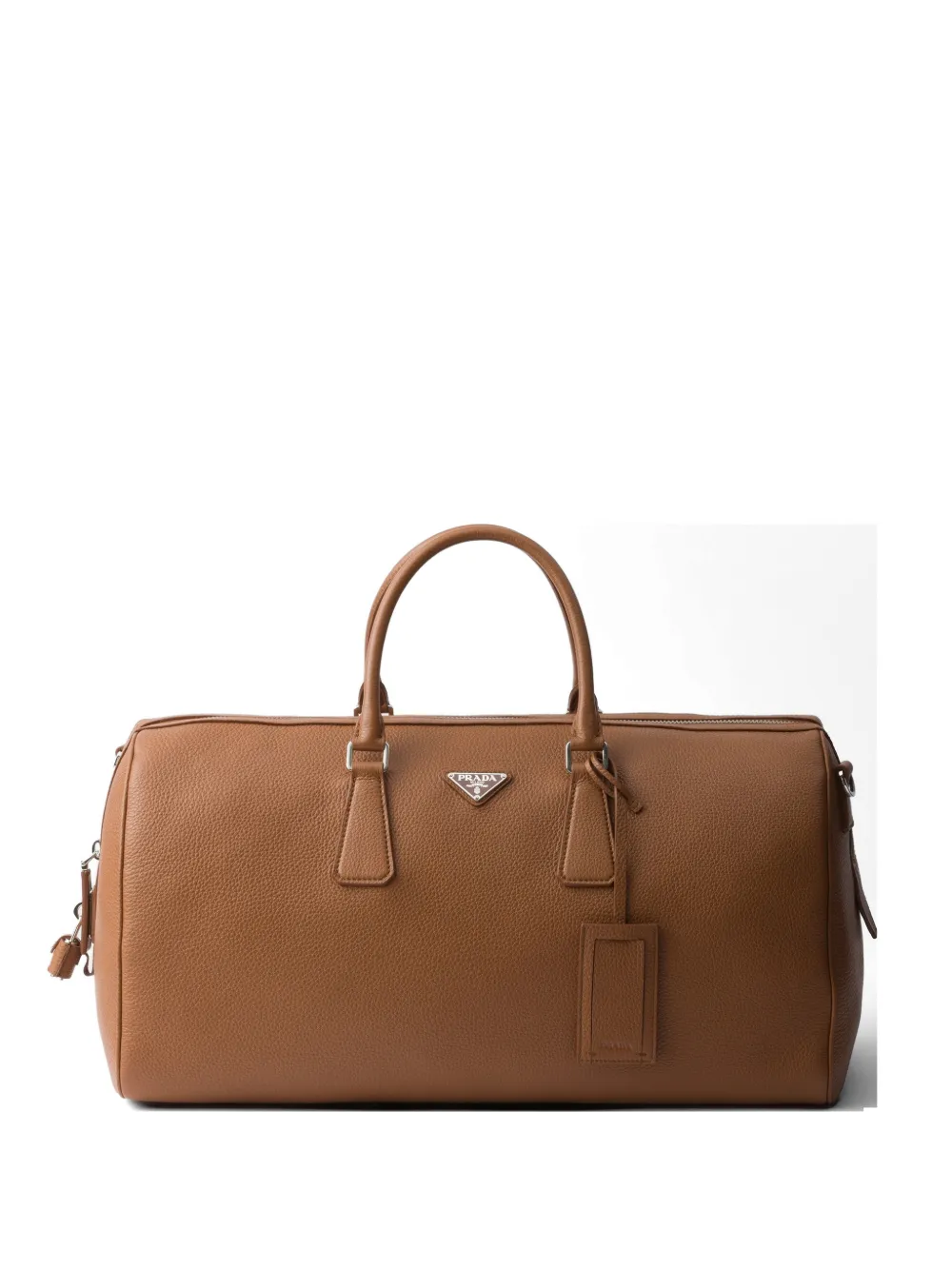Prada Borsone in pelle con finitura in rilievo - Marrone