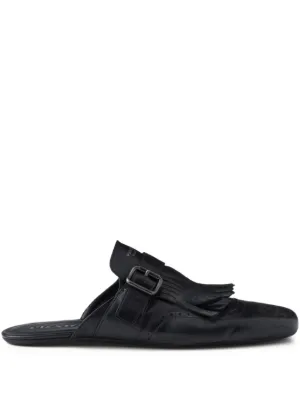Balenciaga Cosy Cagole Leather Mules | Black | FARFETCH