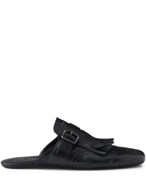 Prada Shuffle fringed leather mules