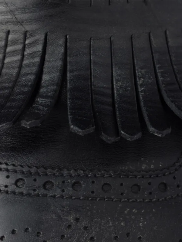 Prada Shuffle Fringed Leather Mules | Black | FARFETCH