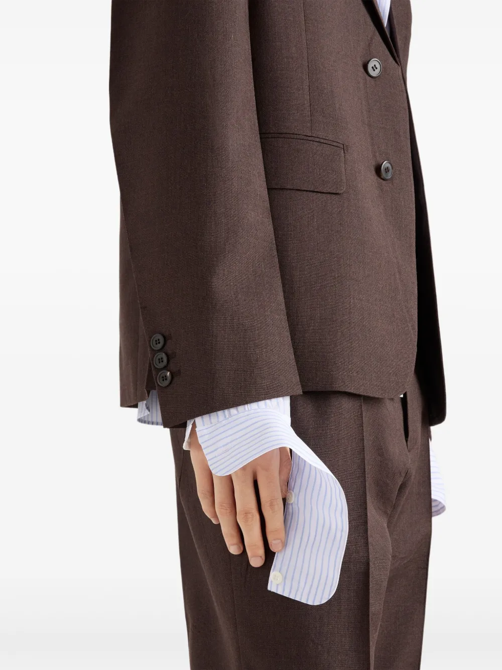 Prada Blazer met enkele rij knopen Bruin