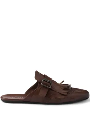 Prada Mule De Couro | Marrom | FARFETCH BR