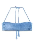 Fisico denim-effect bikini top - Blue