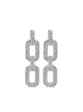 SHAY 18K white gold Flat Geo Link diamond earrings - Silver