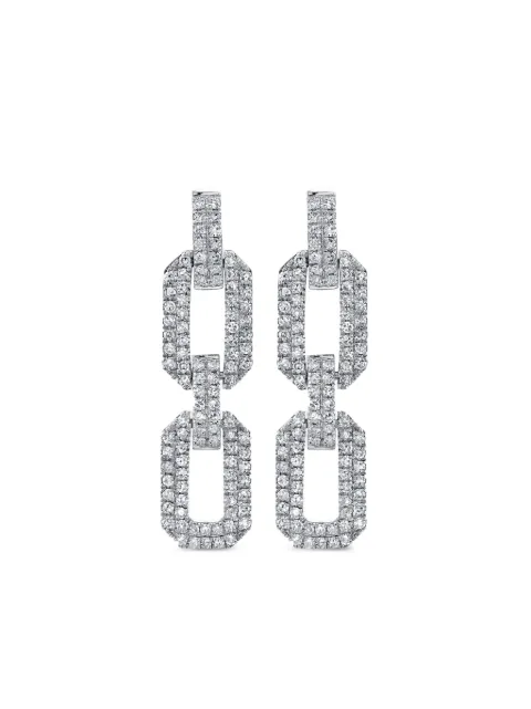 SHAY Flat Geo Link ダイヤモンド ピアス 18Kホワイトゴールド
