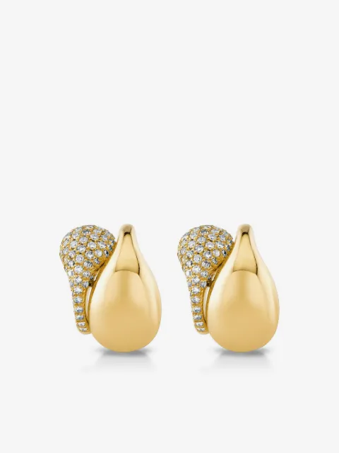 SHAY 18CT yellow gold double drip diamond earrings