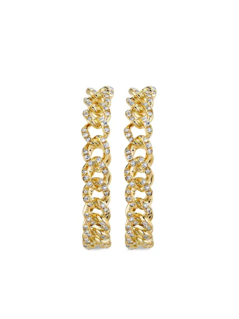 SHAY 18K yellow gold Páve Link diamond hoop earrings