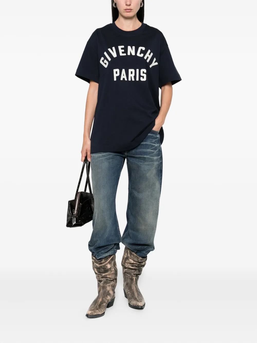 Givenchy T-shirt met logoprint Blauw