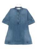 Givenchy embroidered button-placket mini dress - Blue