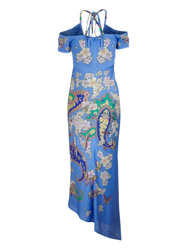 エトロ　ドレス ETRO ホルターネック ドレス | ブルー | FARFETCH JP