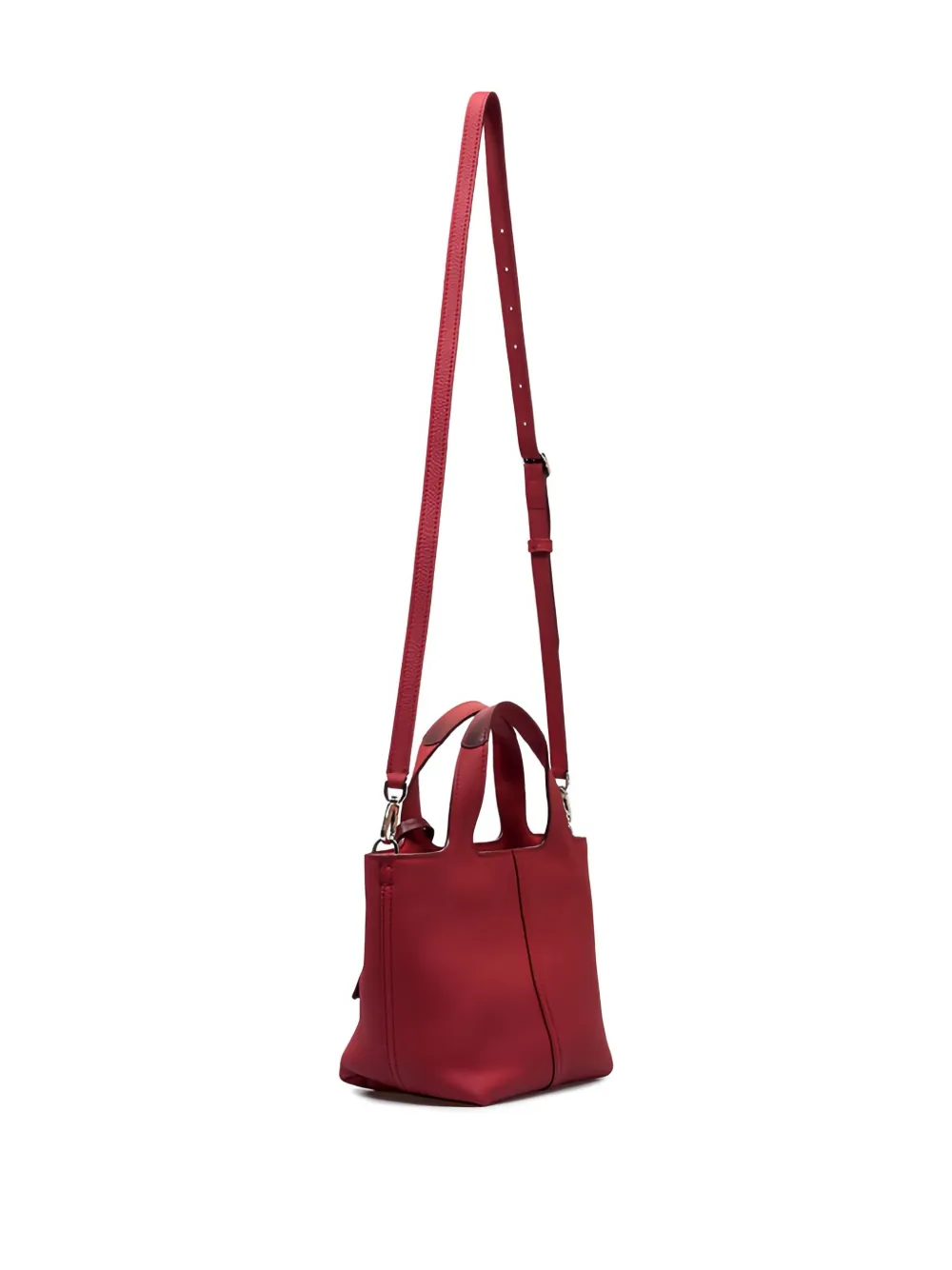 Santoni Leren shopper Rood