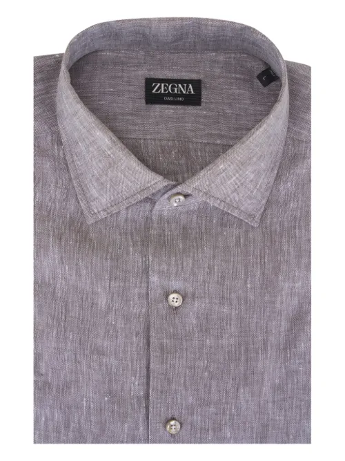 Zegna chemise en lin - Marron - Zegna - Modalova