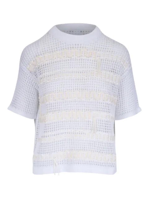 Lafayette 148 hand-embroidered cotton T-shirt