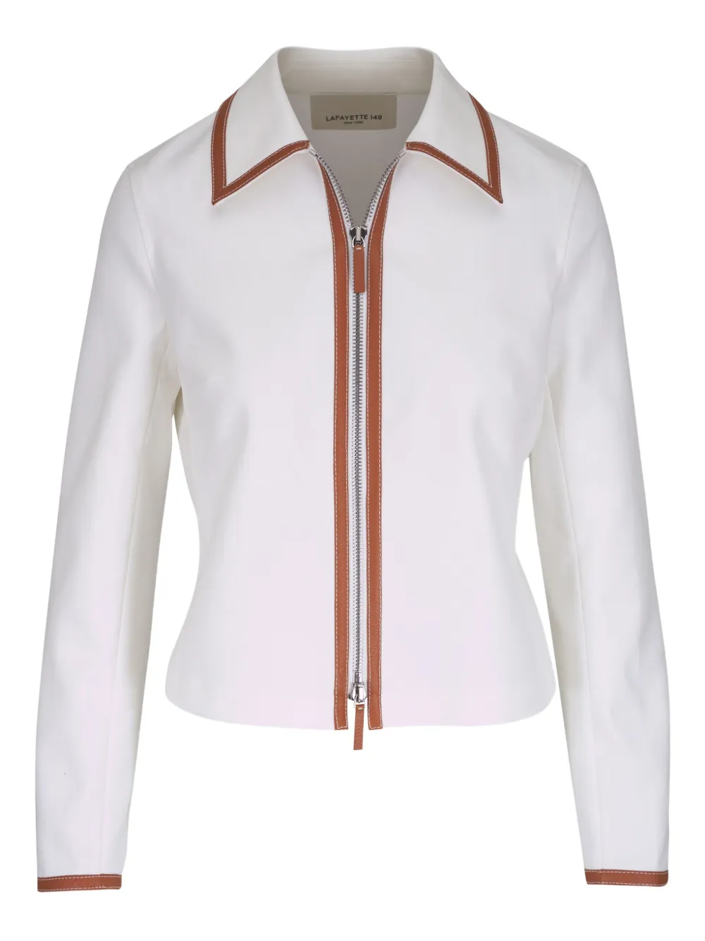 Lafayette 148 コントラストトリム ジャケット - ホワイト Lafayette 148 コントラストトリム ジャケット - ホワイト