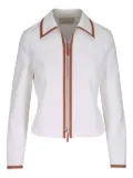 Lafayette 148 contrast-trim jacket - White