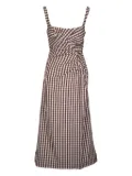 Lela Rose gingham-check midi dress - Brown