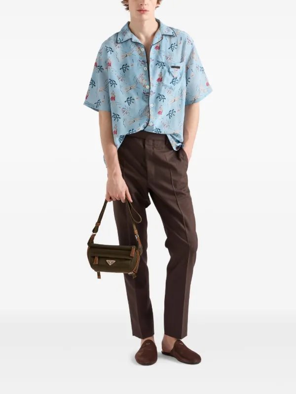 PRADA ボディバッグ・ウエストポーチ ブラウンとオリーブグリーン PRADA（プラダ） ボディバッグ メンズ ブランド PRADA 2VH176 カーキ