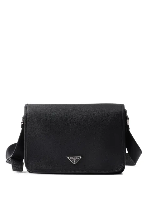 Prada textured leather messenger bag