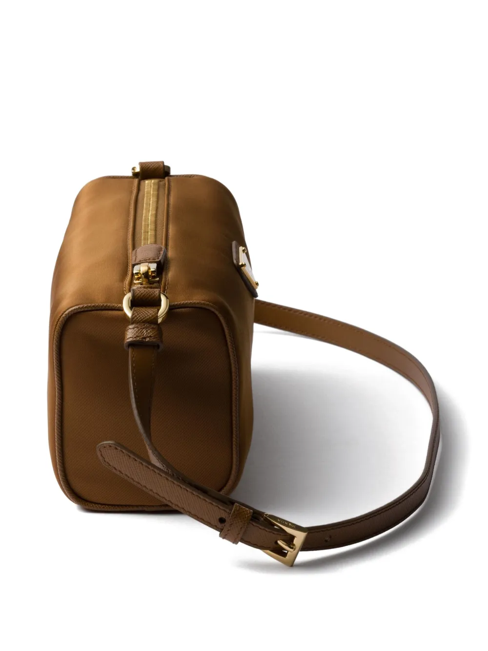 Prada Re-Nylon schoudertas met rits Bruin