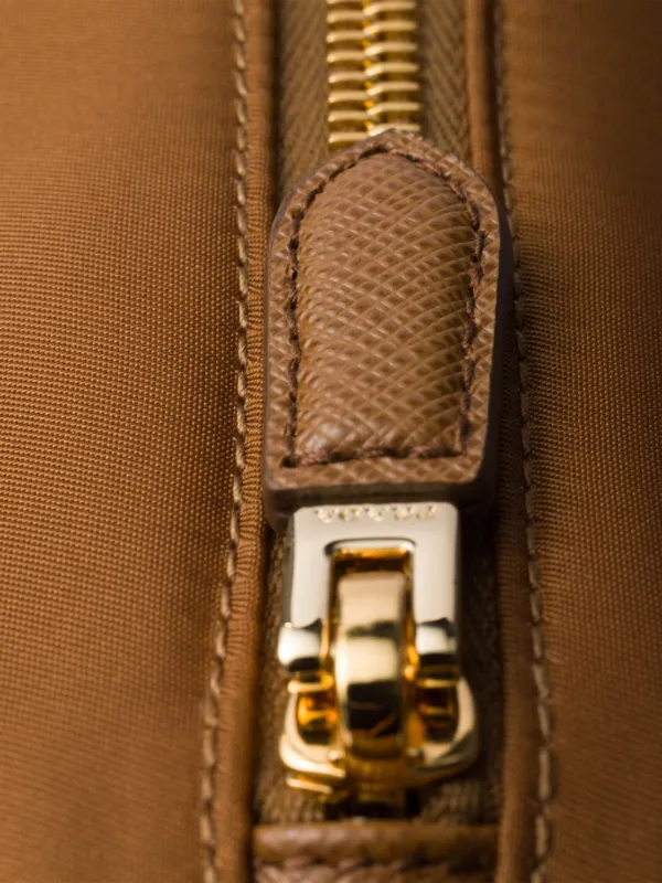 Prada Re-Nylon top-zip Shoulder Bag | Brown | FARFETCH