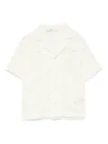 i'm brian open-knit shirt - White