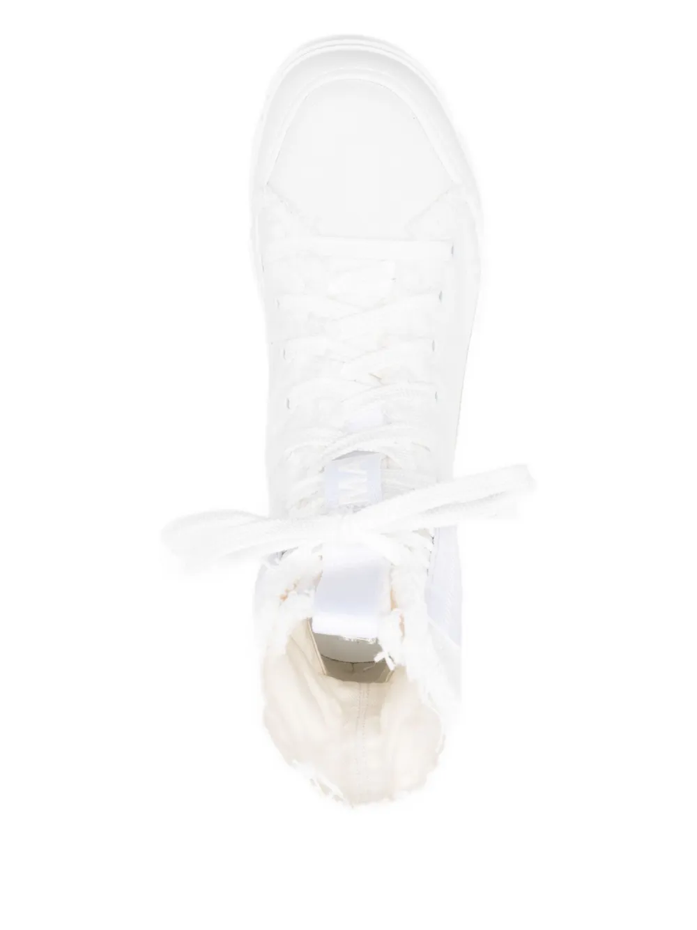 Vic Matie 40mm frayed lace-up combat boots White