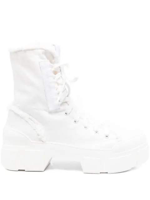 Vic Matie 40mm frayed lace-up combat boots