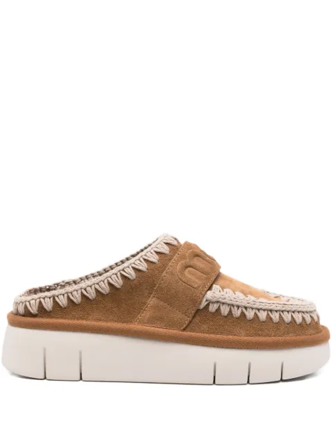 Mou 45mm suede platform mules