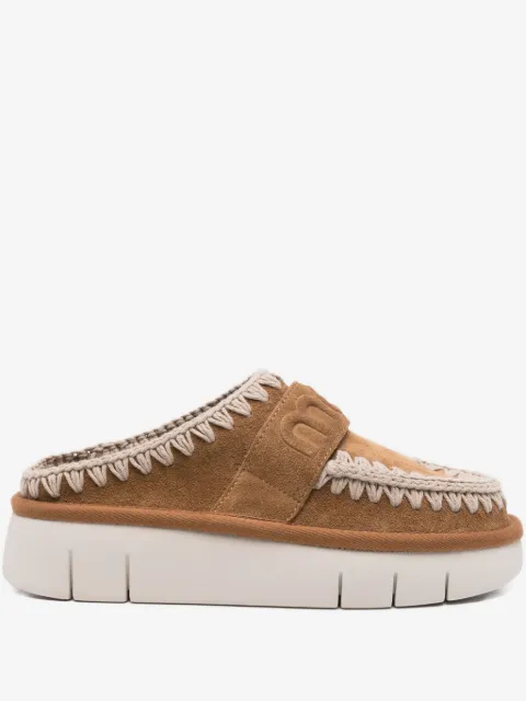 Mou 45mm suede platform mules