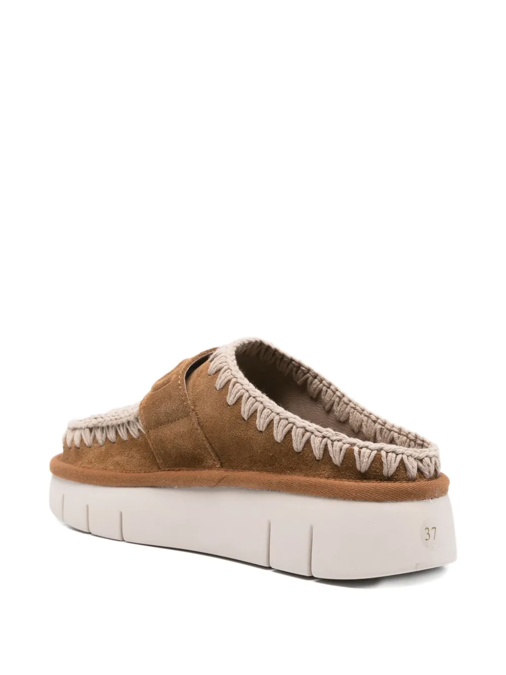 Mou 45mm suede platform mules Brown