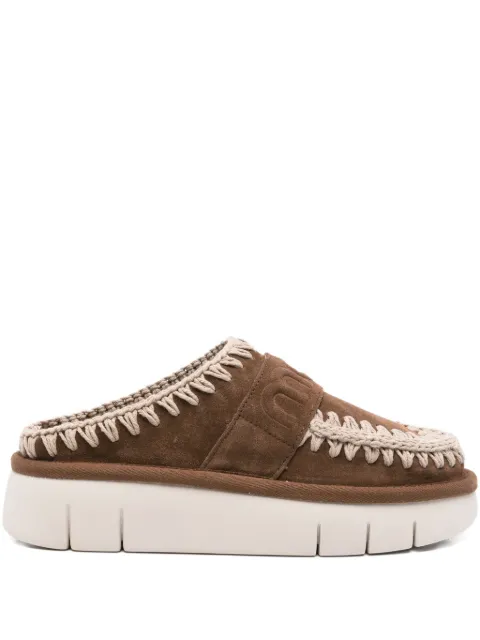 Mou 45mm suede platform mules