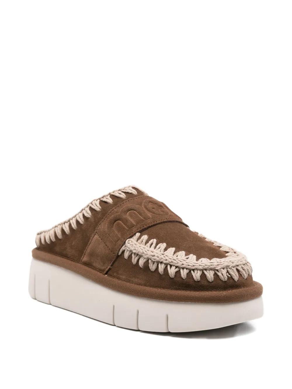Mou 45mm suede platform mules | Flat Mules | Image 2