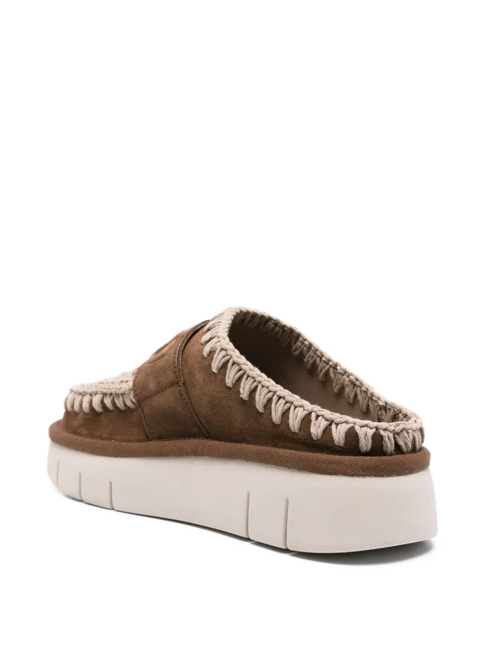 Mou 45mm suede platform mules Brown