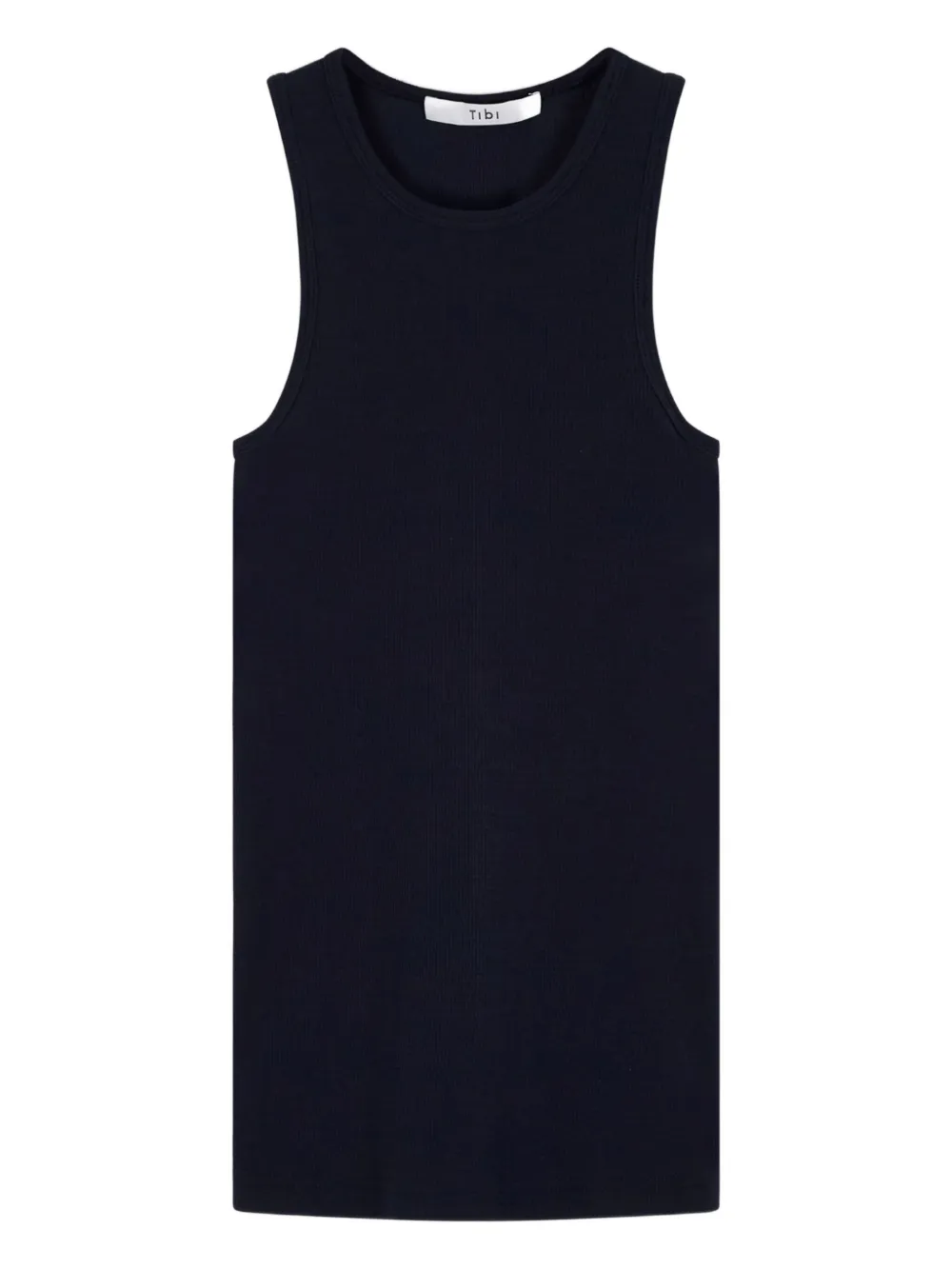 Tibi Racer-back Design Tank Top In Black