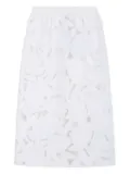 Tibi laser-cut floral skirt - White