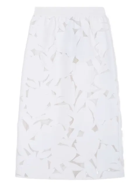 Tibi laser-cut floral skirt