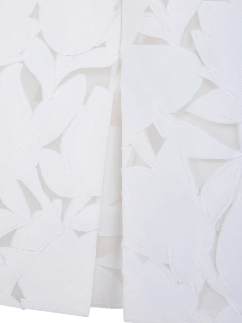 Tibi Laser-cut Floral Skirt In White