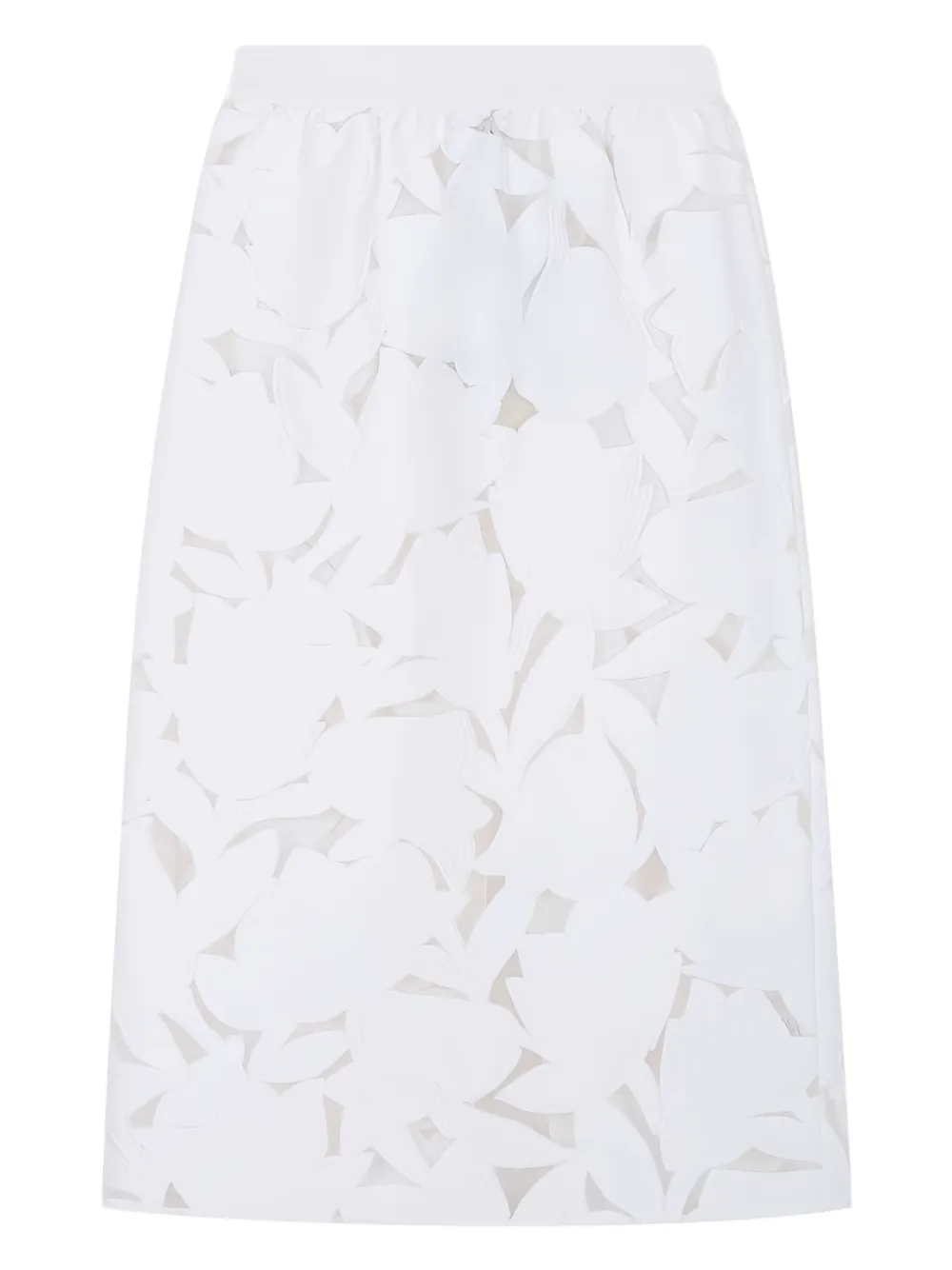 Tibi jupe à motif fleuri découpé | blanc | Image 1