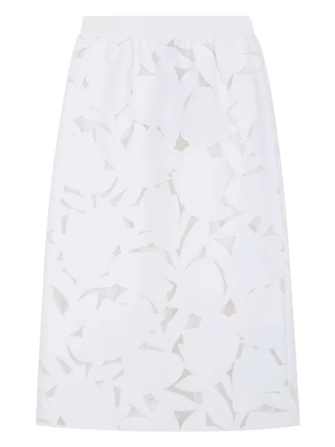 Tibi laser-cut floral skirt