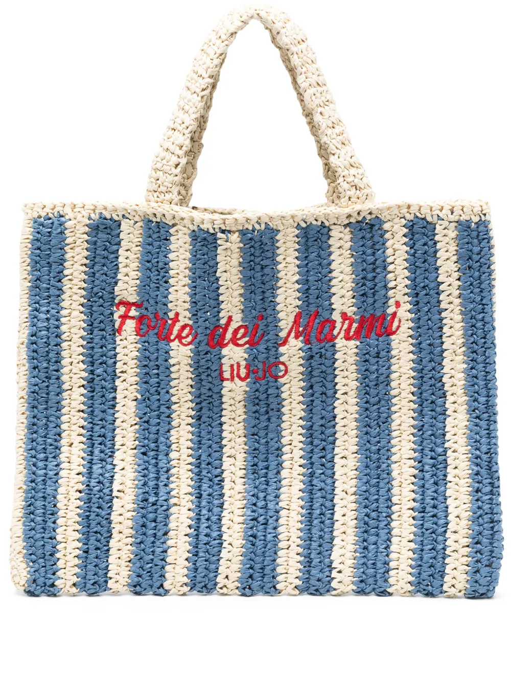 striped beach bag