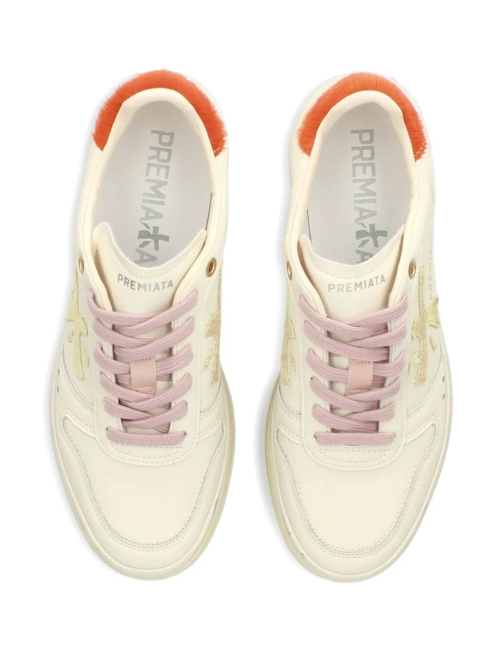 Premiata embellished leather sneakers White