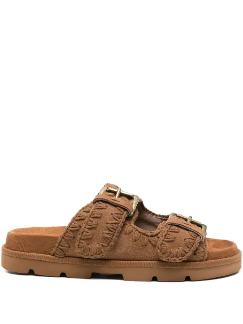 Mou buckle-embellished suede sandals