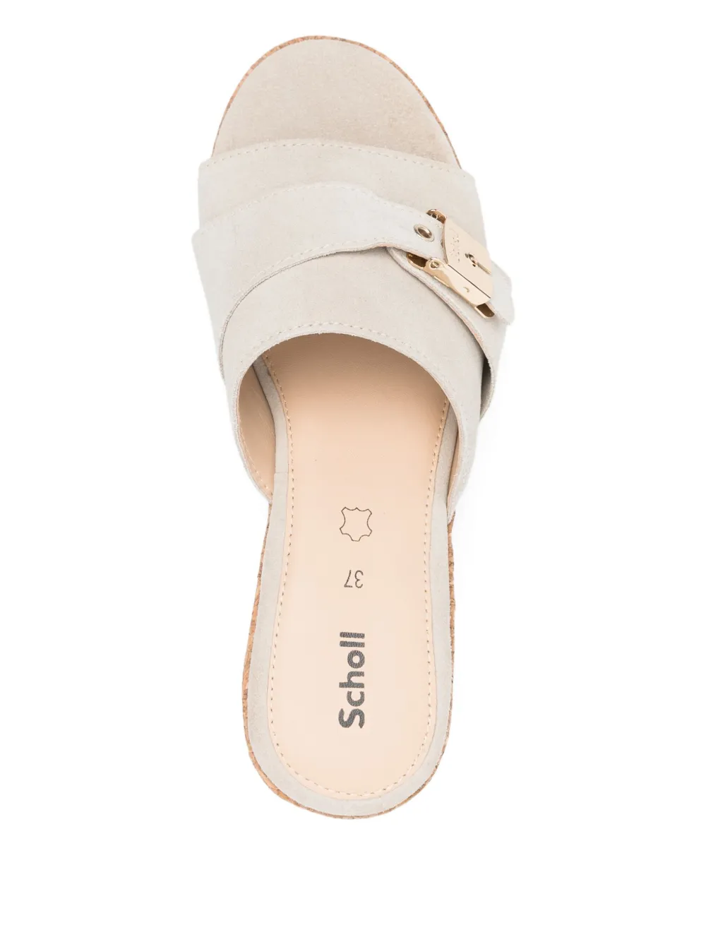 Scholl 70mm buckle-detail cork platform sandals Grey