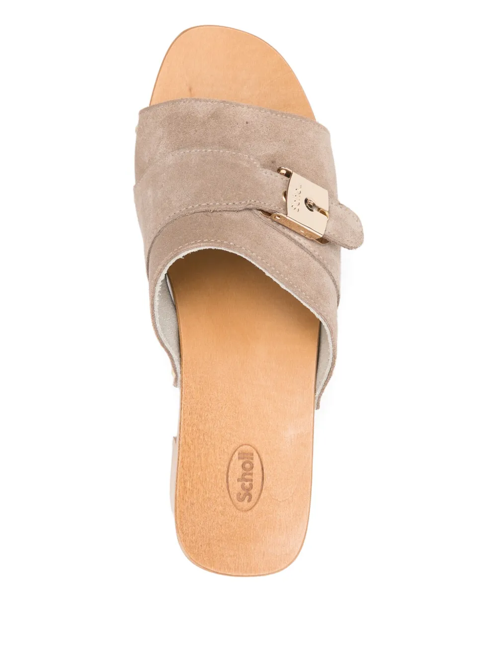 Scholl 60mm Pescura Sarah buckle-detail suede sandals Neutrals